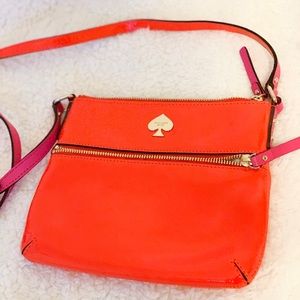Kate Spade, Crossbody, Red with pink accents